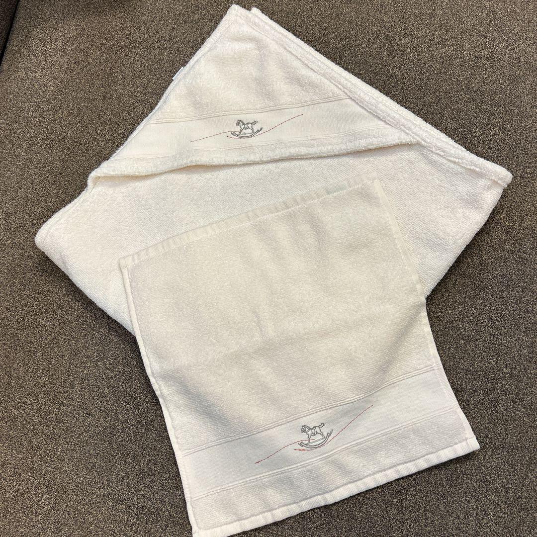 HERMES/エルメス　タオル　ミニタオル　おくるみ　バスラップ　ブランケット