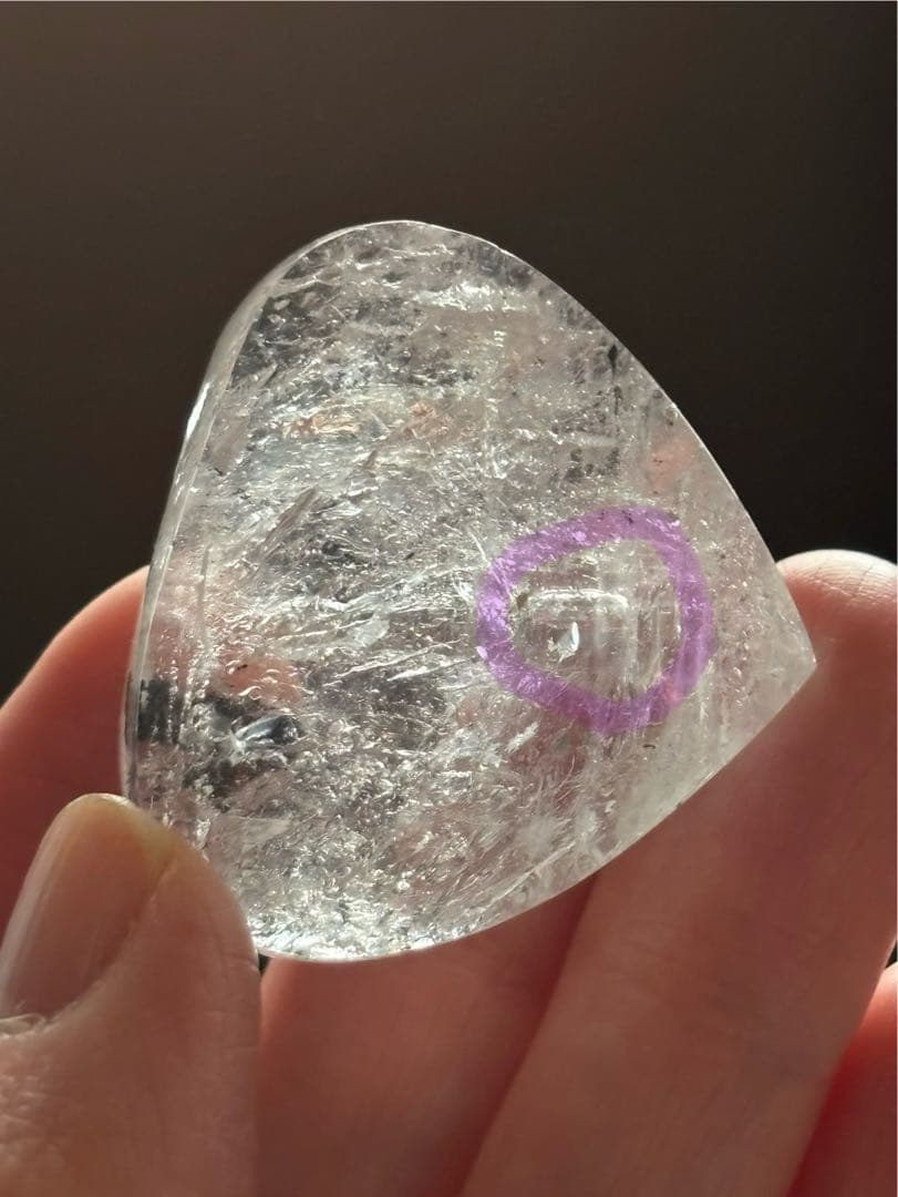 水入り水晶　ハート型　34g エレスチャル　　エンハイドロ　お守りにも　天然石