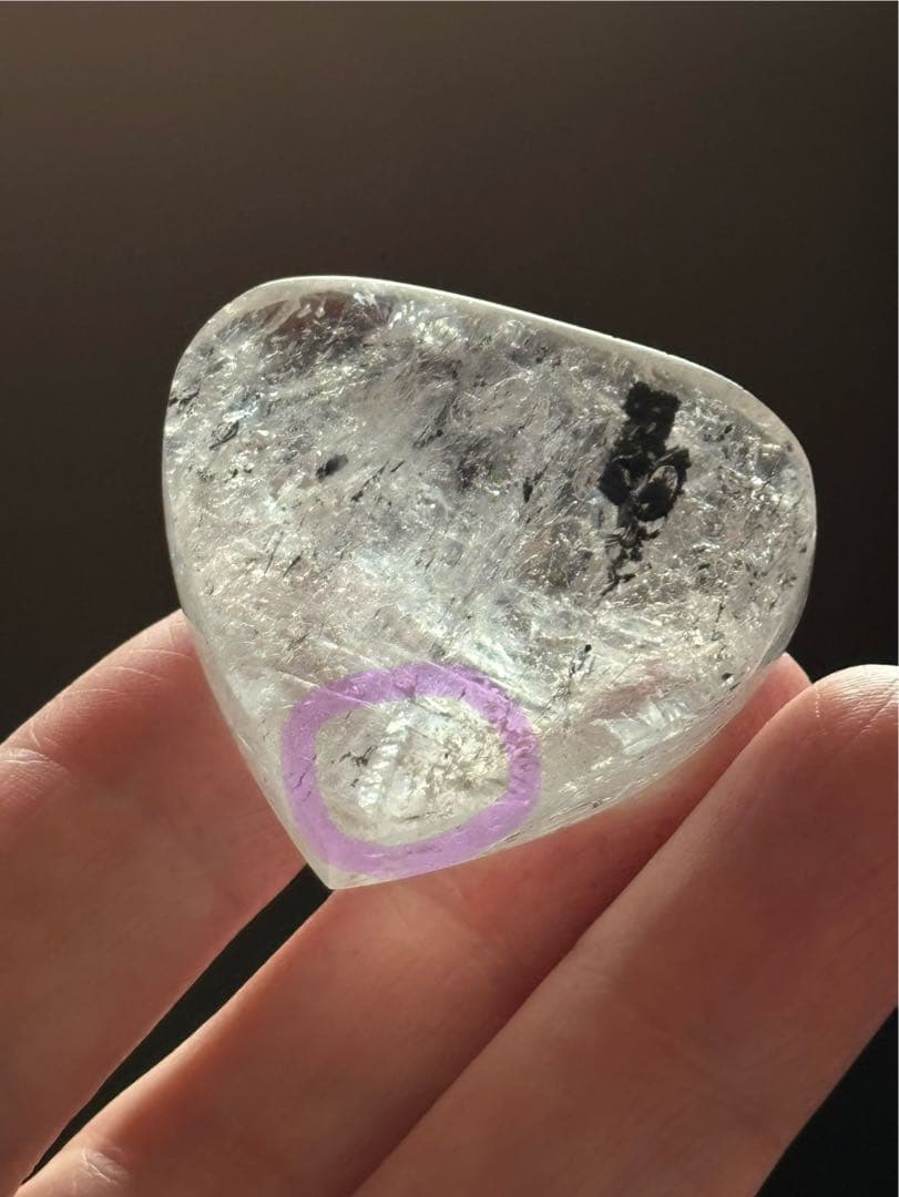 水入り水晶　ハート型　34g エレスチャル　　エンハイドロ　お守りにも　天然石