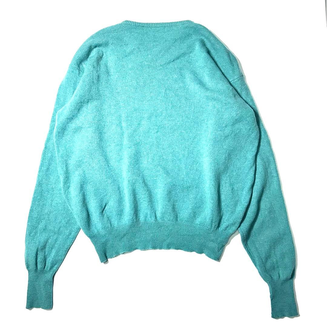 【90s】【POLO RALPH LAUREN】ターコイズ ニット 古着