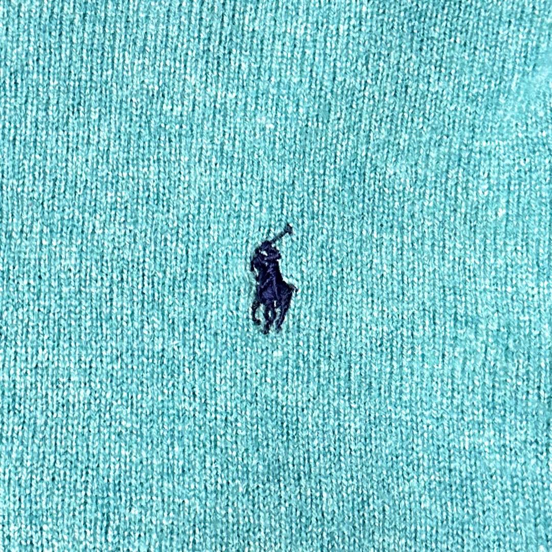 【90s】【POLO RALPH LAUREN】ターコイズ ニット 古着