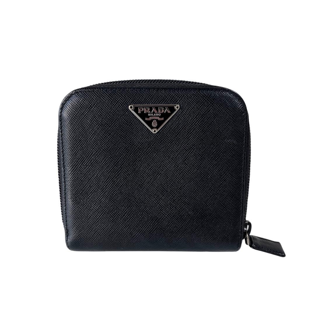 PRADA プラダ サフィアーノ レザー トライアングルロゴ ブラック 財布