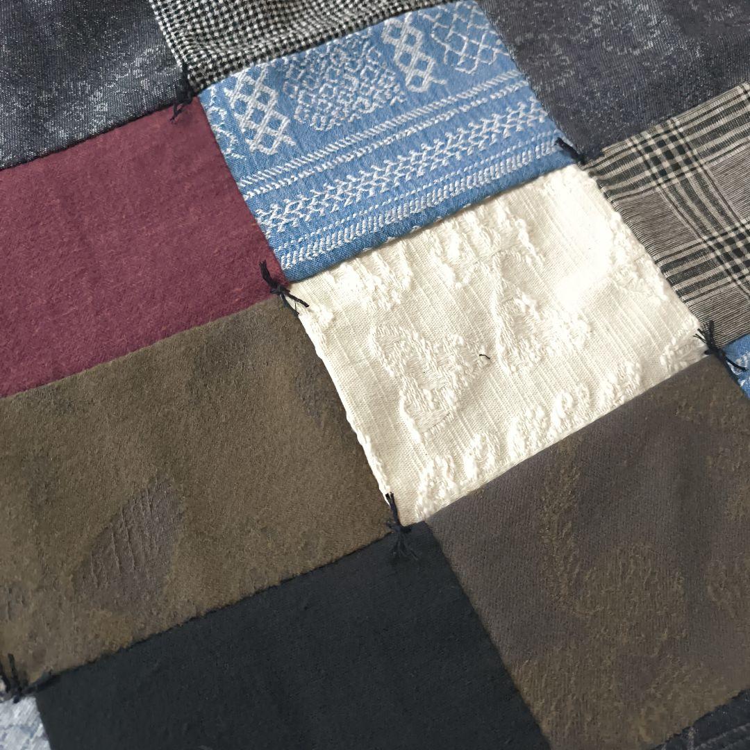 お値下げハンドメイドパッチワーク暖か大判ブランケット群言堂 松場登美 藍