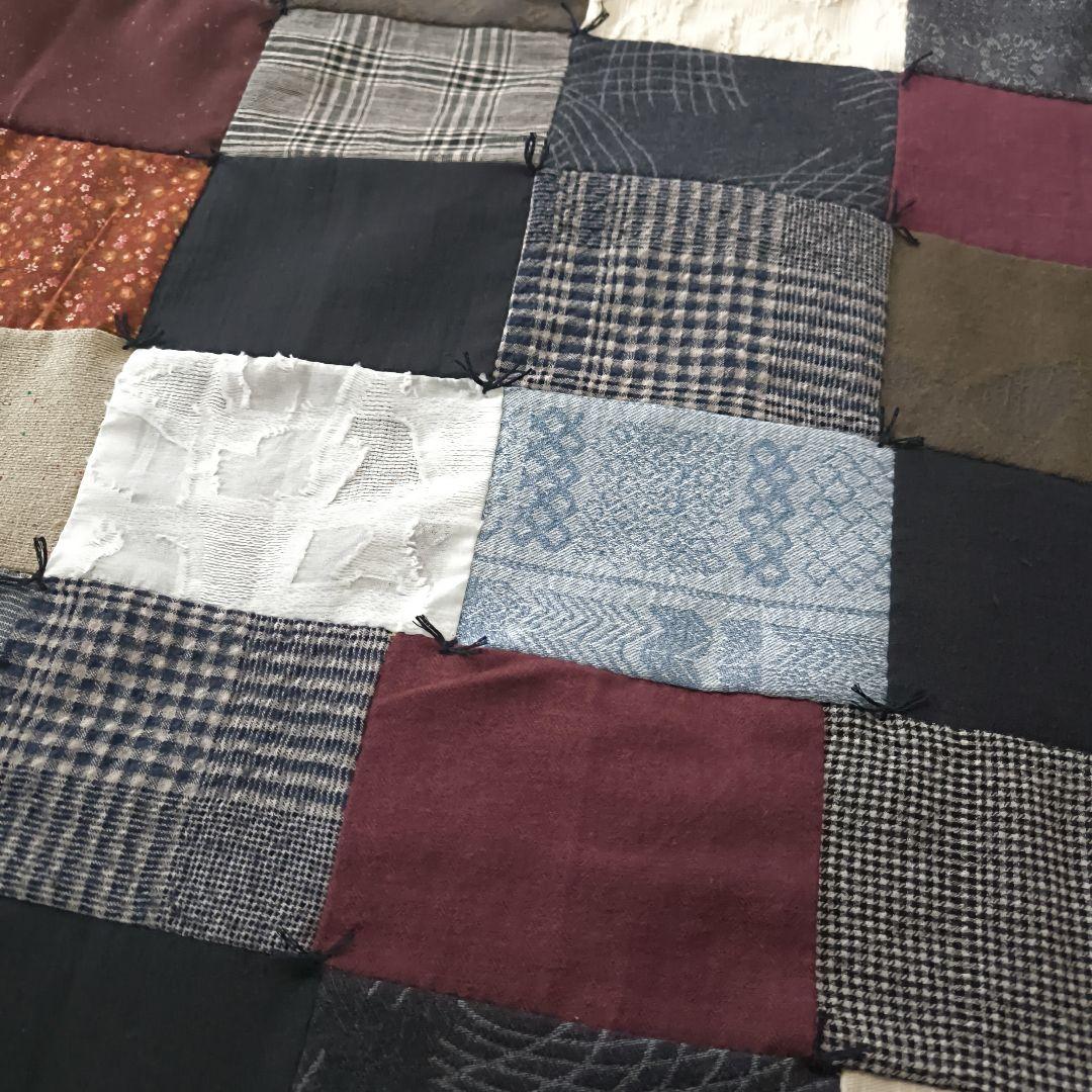 お値下げハンドメイドパッチワーク暖か大判ブランケット群言堂 松場登美 藍