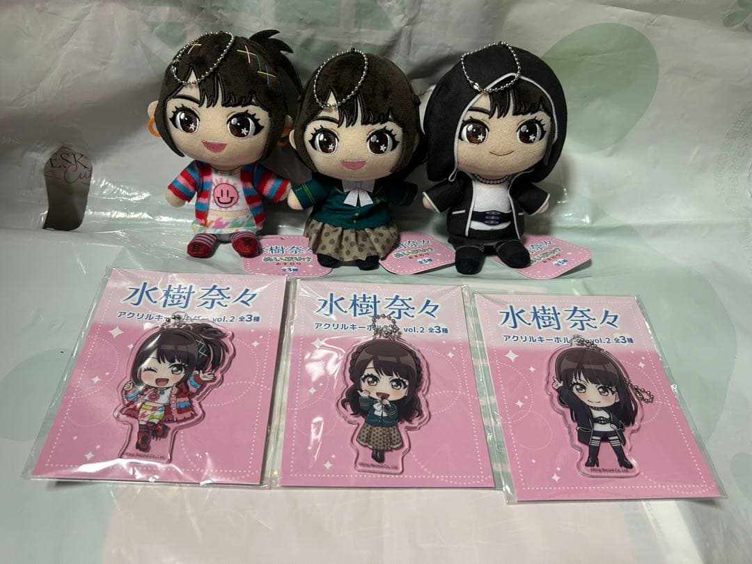 新品未使用全6種コンプセット 水樹奈々×GiGO ぬいぷりけおすわり＆アクキー❶