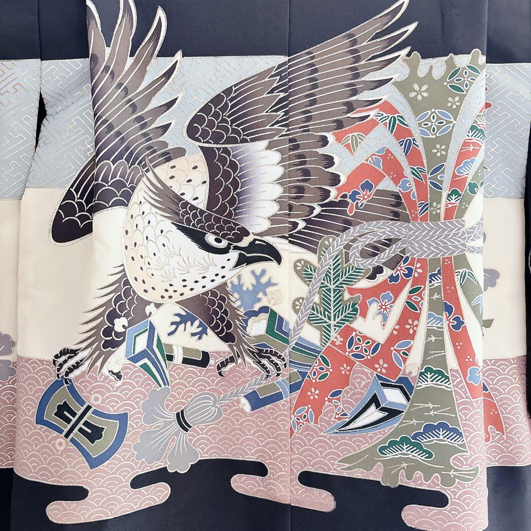 七五三　5歳　７歳　男児　男の子　羽織　袴セット　懐剣　角帯　着物　雪駄　黒