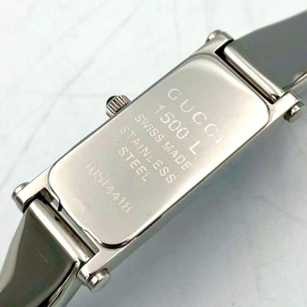 532 新品電池 グッチ 1500L 腕時計 スクエア バングルウォッチ 稼働品