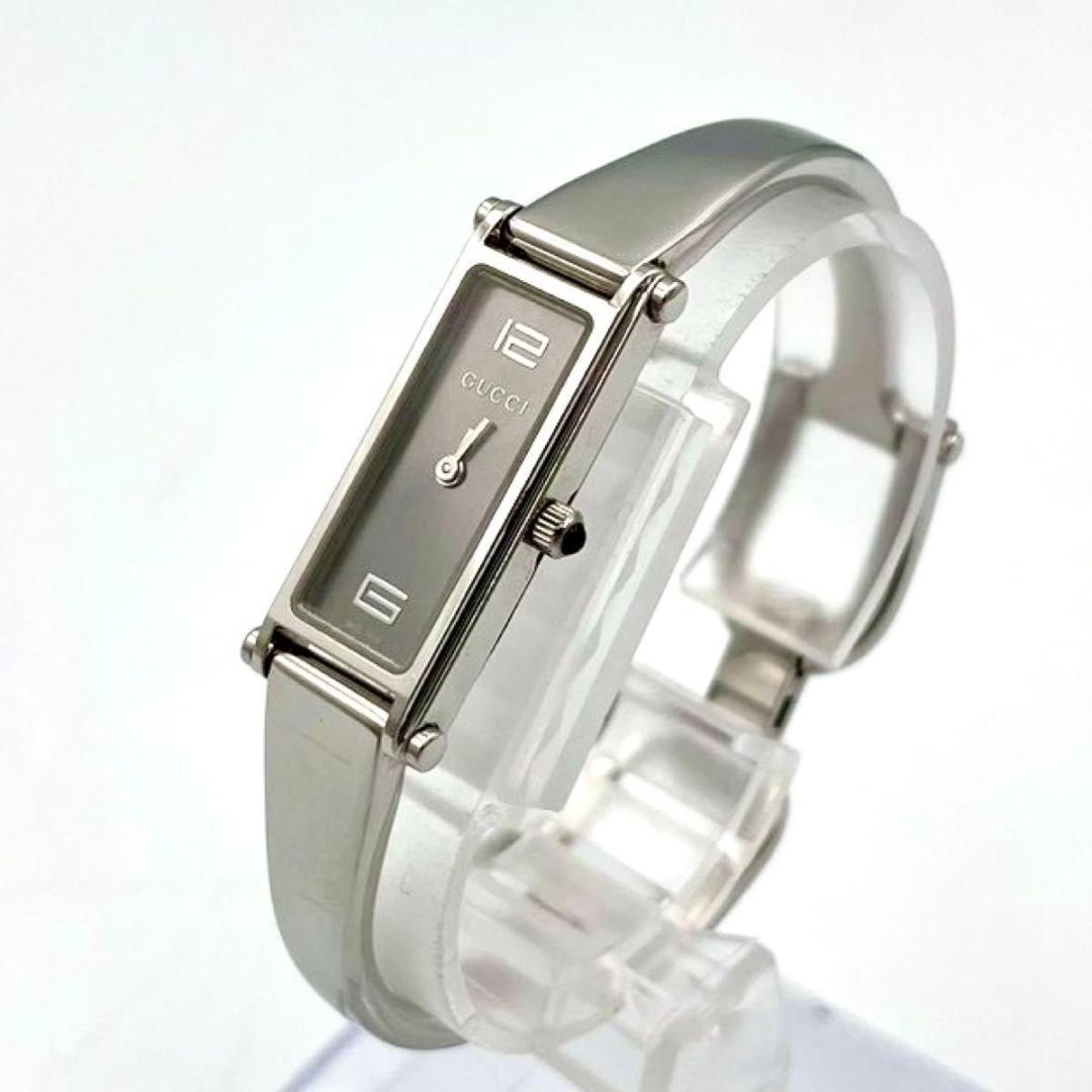 532 新品電池 グッチ 1500L 腕時計 スクエア バングルウォッチ 稼働品