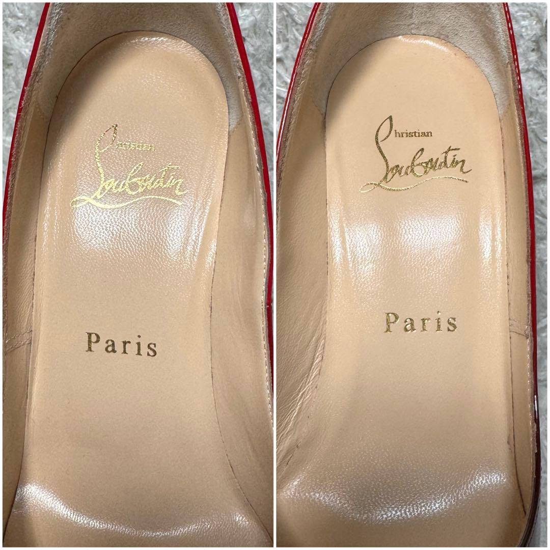 未使用級 クリスチャンルブタン オープントゥ パンプス グラデ プラットフォーム