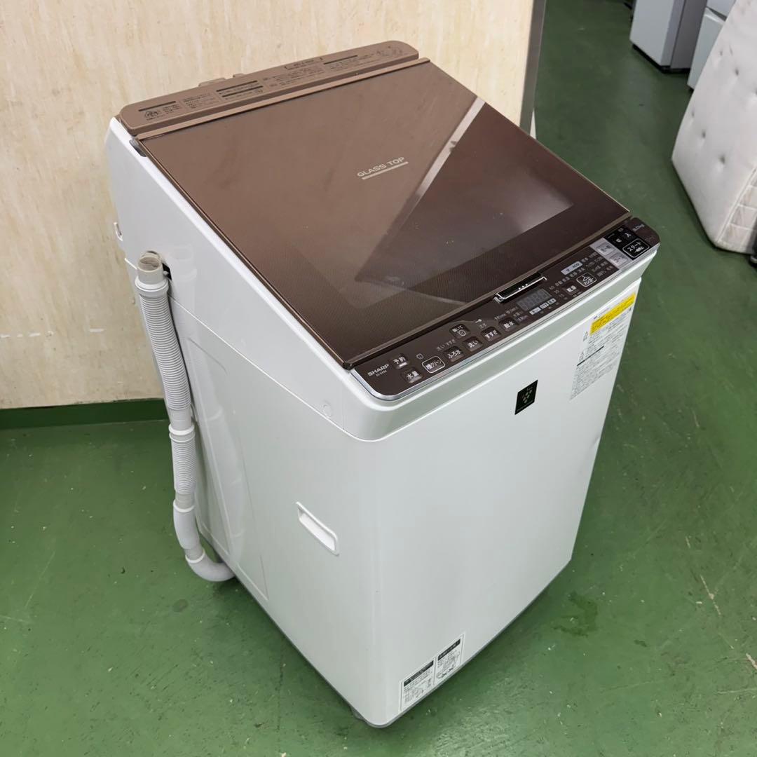 142 シャープ乾燥付洗濯機　8/4.5キロ　小型　一人暮らし　家庭用　ブラウン
