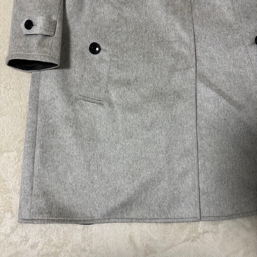 バーバリーロンドン　カシミア100%ロングコート　グレー　リバーシブル