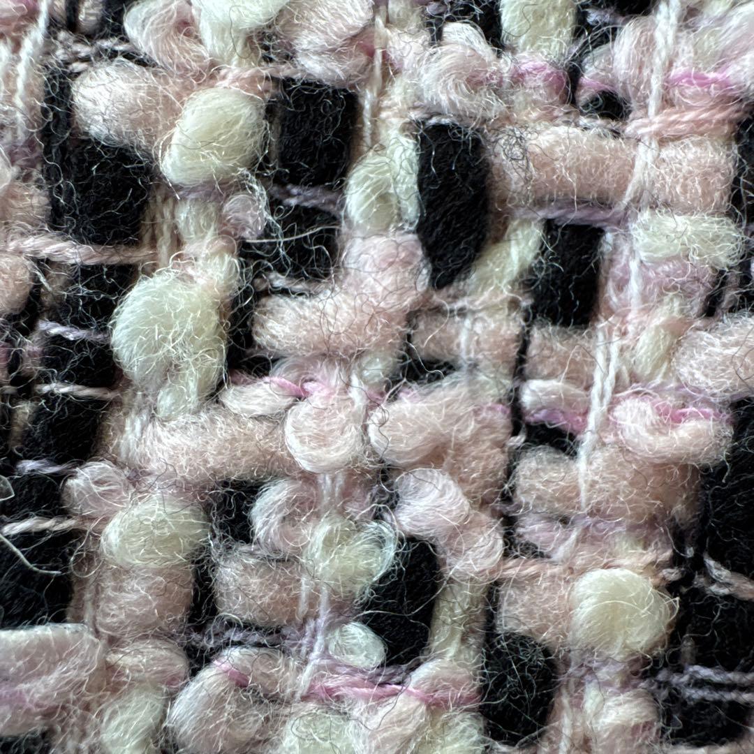 Vintage ツイード　ブラックピンク　オーダーコート　レトロ　昭和