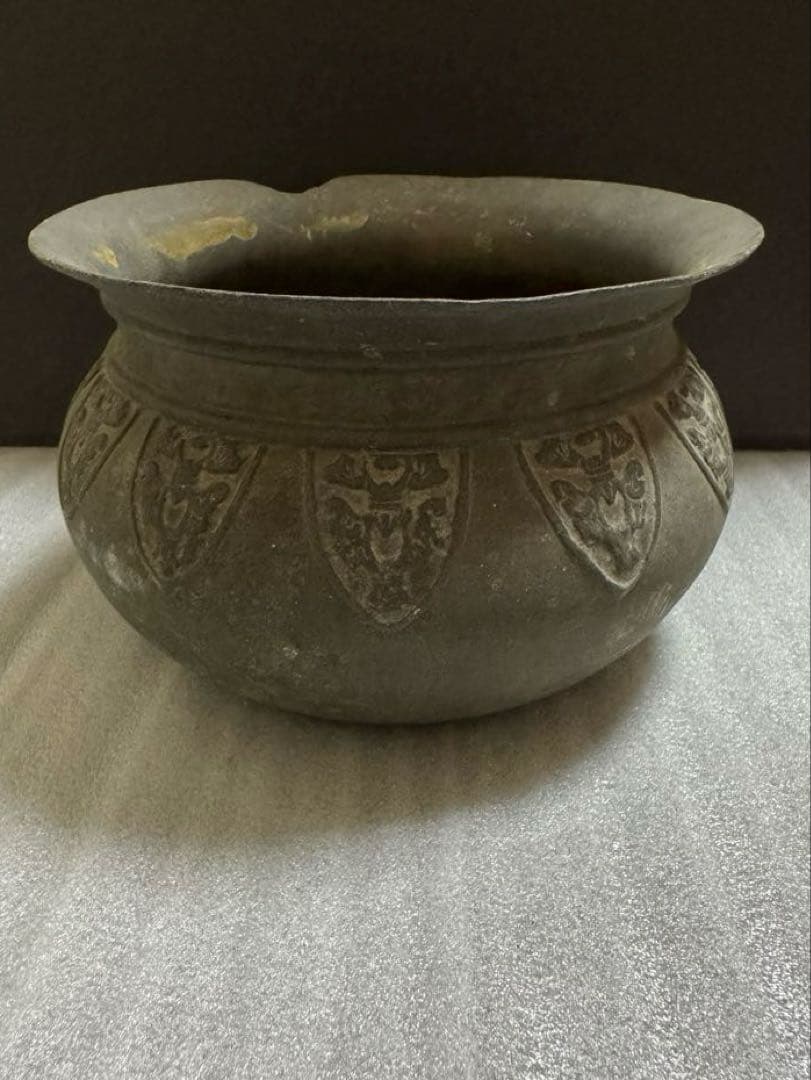 龍文堂 古銅 建水 こぼし 茶道具 煎茶 蝋型鋳造 中国 銅製 時代