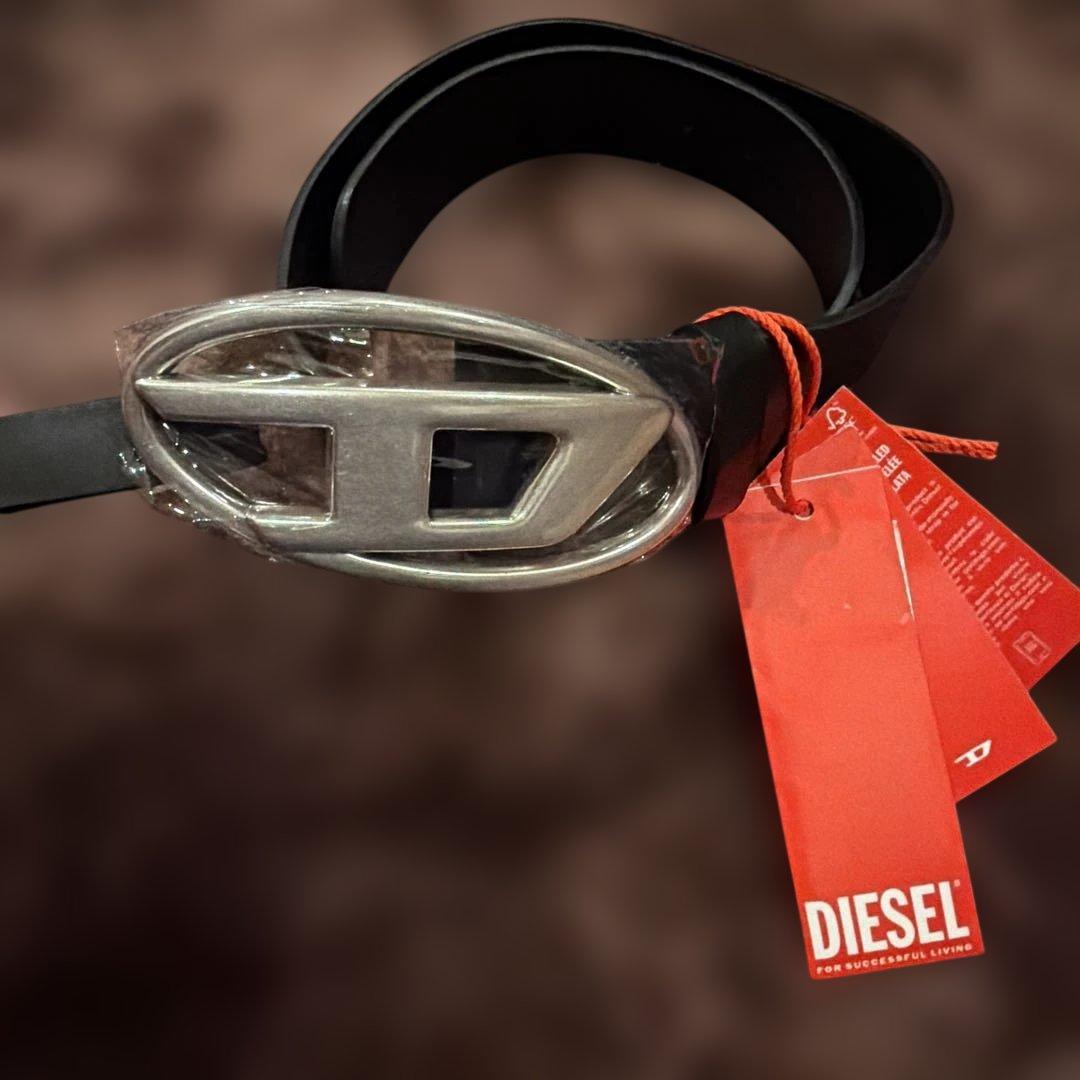 ※専用商品です。DIESEL ブラックレザーベルト タグ付き