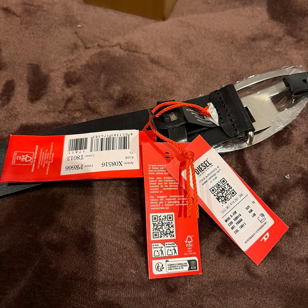 ※専用商品です。DIESEL ブラックレザーベルト タグ付き