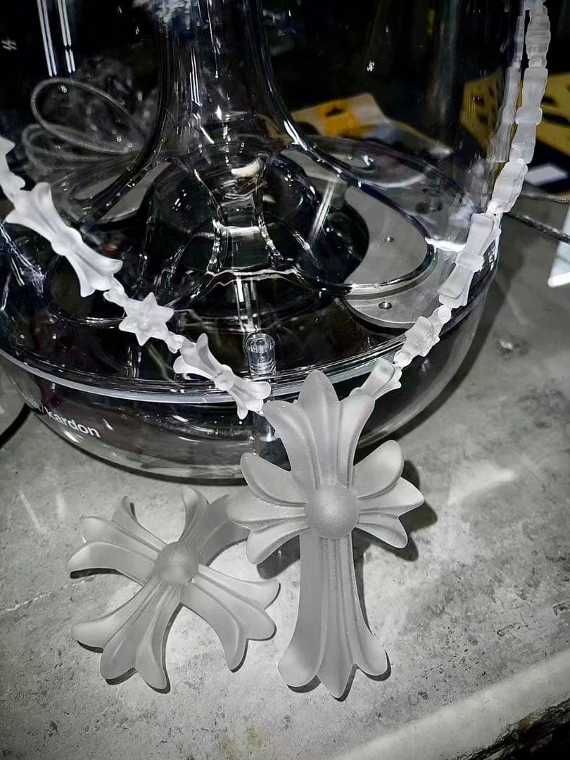 バカデカFAKE HEARTSクロスクリア！十字架 ネックレス　クロムハーツ