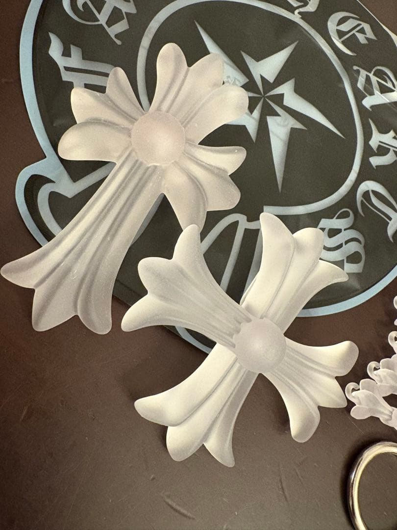 バカデカFAKE HEARTSクロスクリア！十字架 ネックレス　クロムハーツ