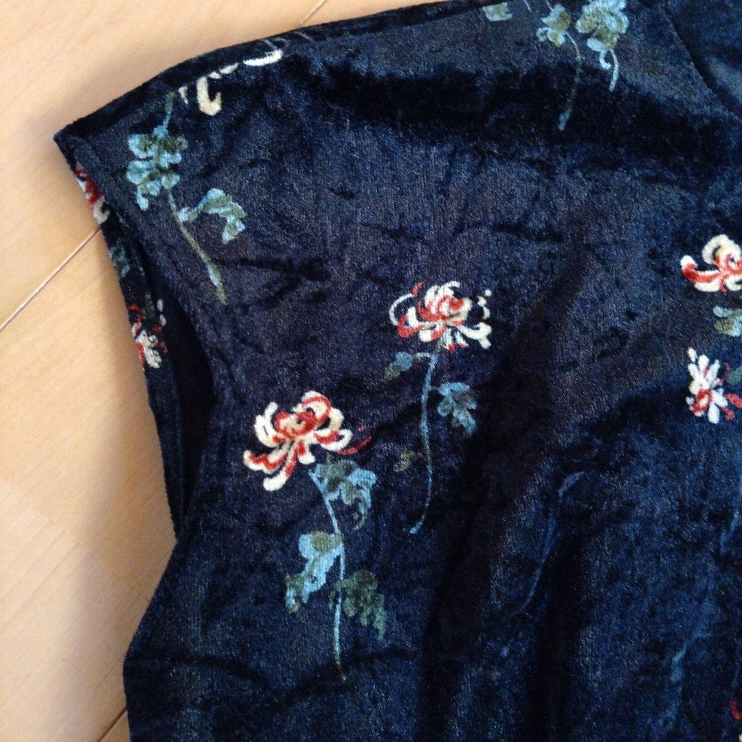 マリココウガ　ベロア　花柄　ロングドレス　ワンピース