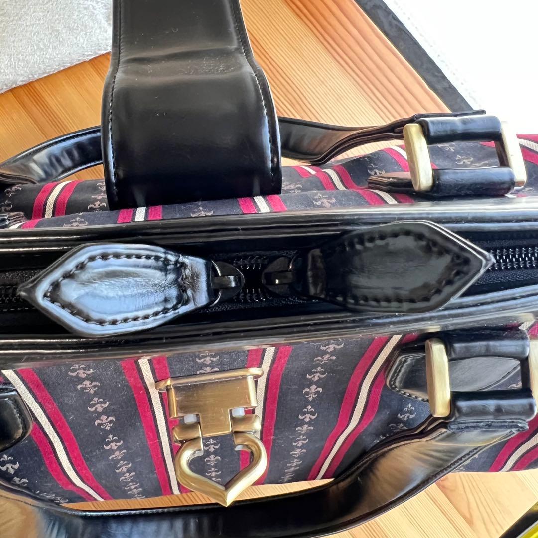 美品✨エクサントリーク レジメンタル柄　ハンドバッグ ボストンバッグ