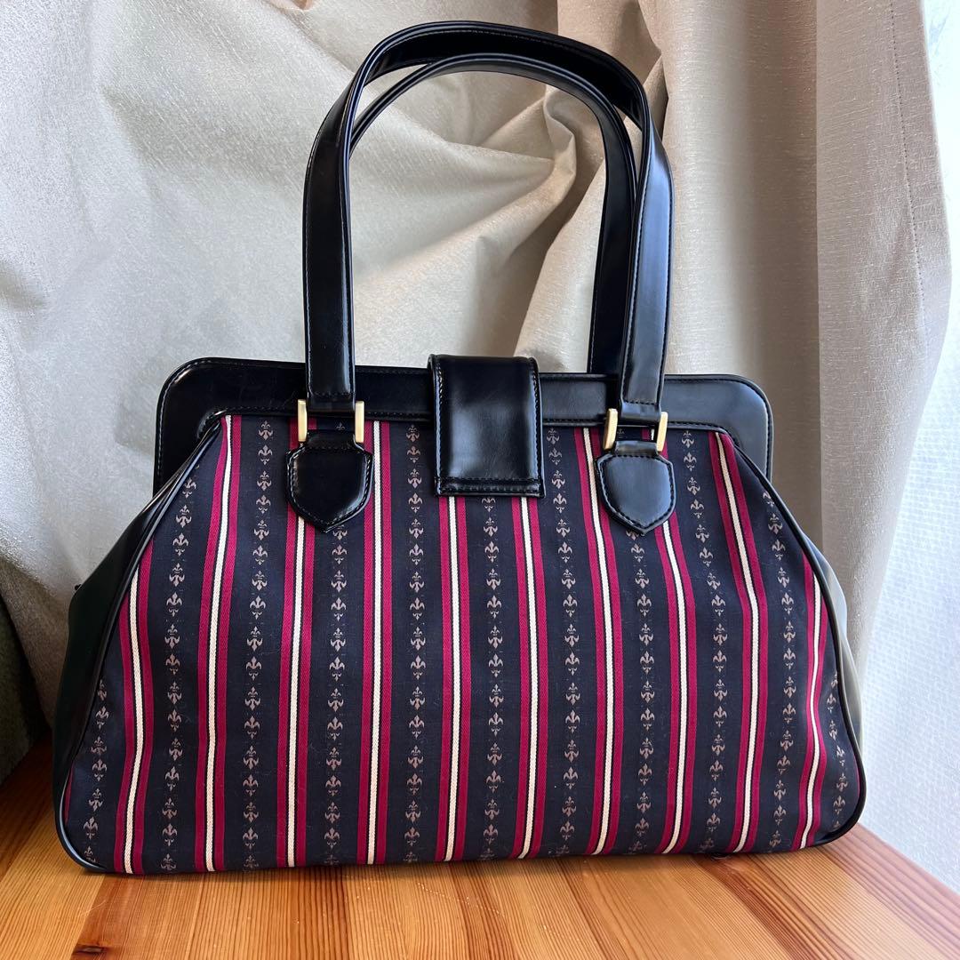 美品✨エクサントリーク レジメンタル柄　ハンドバッグ ボストンバッグ
