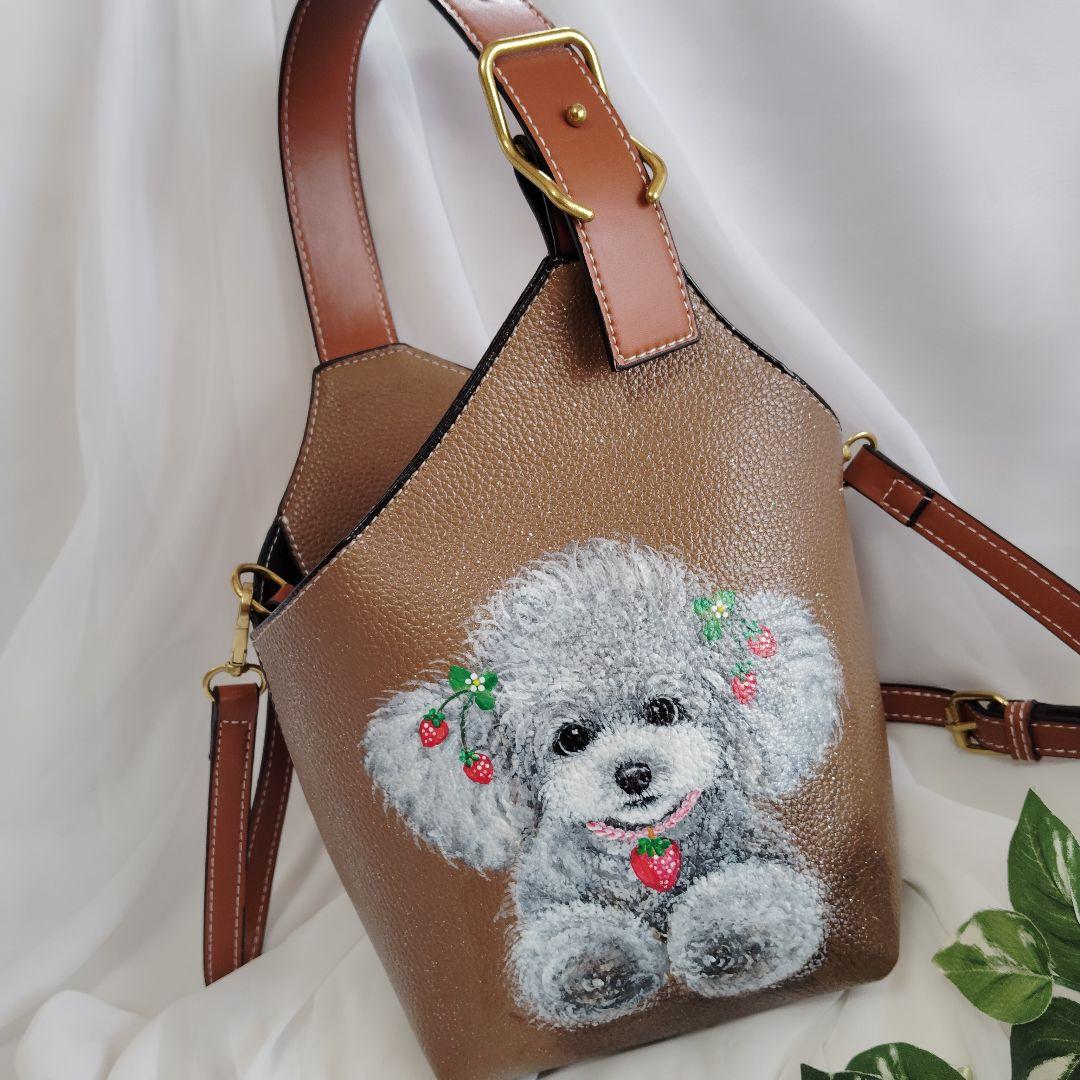 トールペイント♥トイプードルキーケース♥シルバートイプードルバック