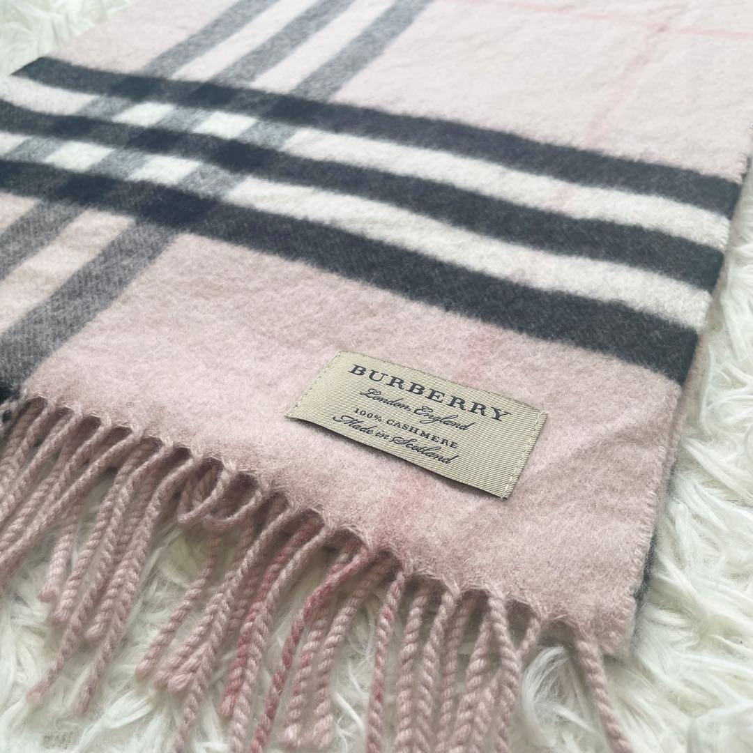 【美品】BURBERRY バーバリー マフラー カシミヤ100% メガチェック