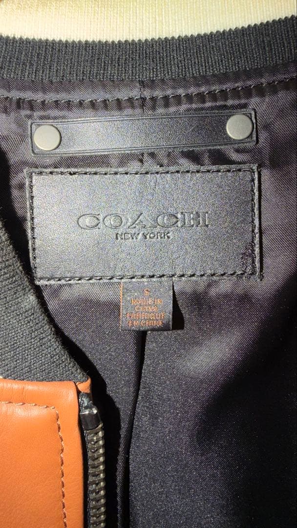 COACH レザースタジャン F86146 牛革 本革 スタジアムジャンパー