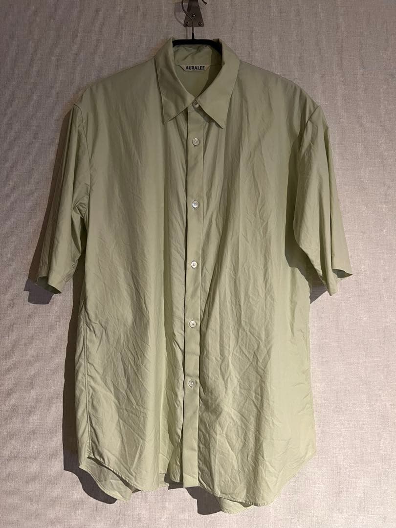 AURALEE ライトグリーン 半袖シャツ