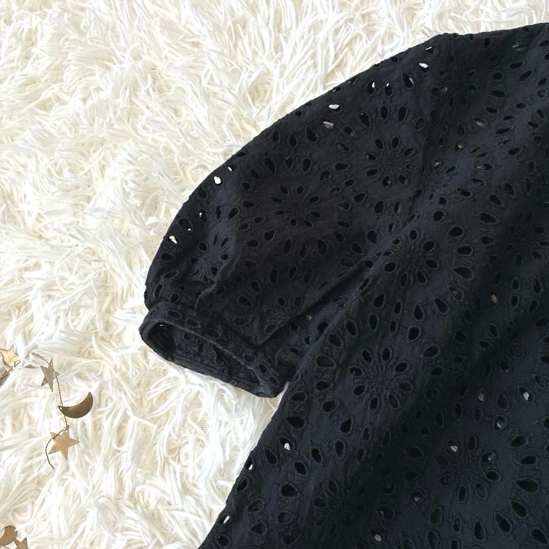 23SS ボールジィ♡コットンカットワークレース パフスリーブブラウス　黒