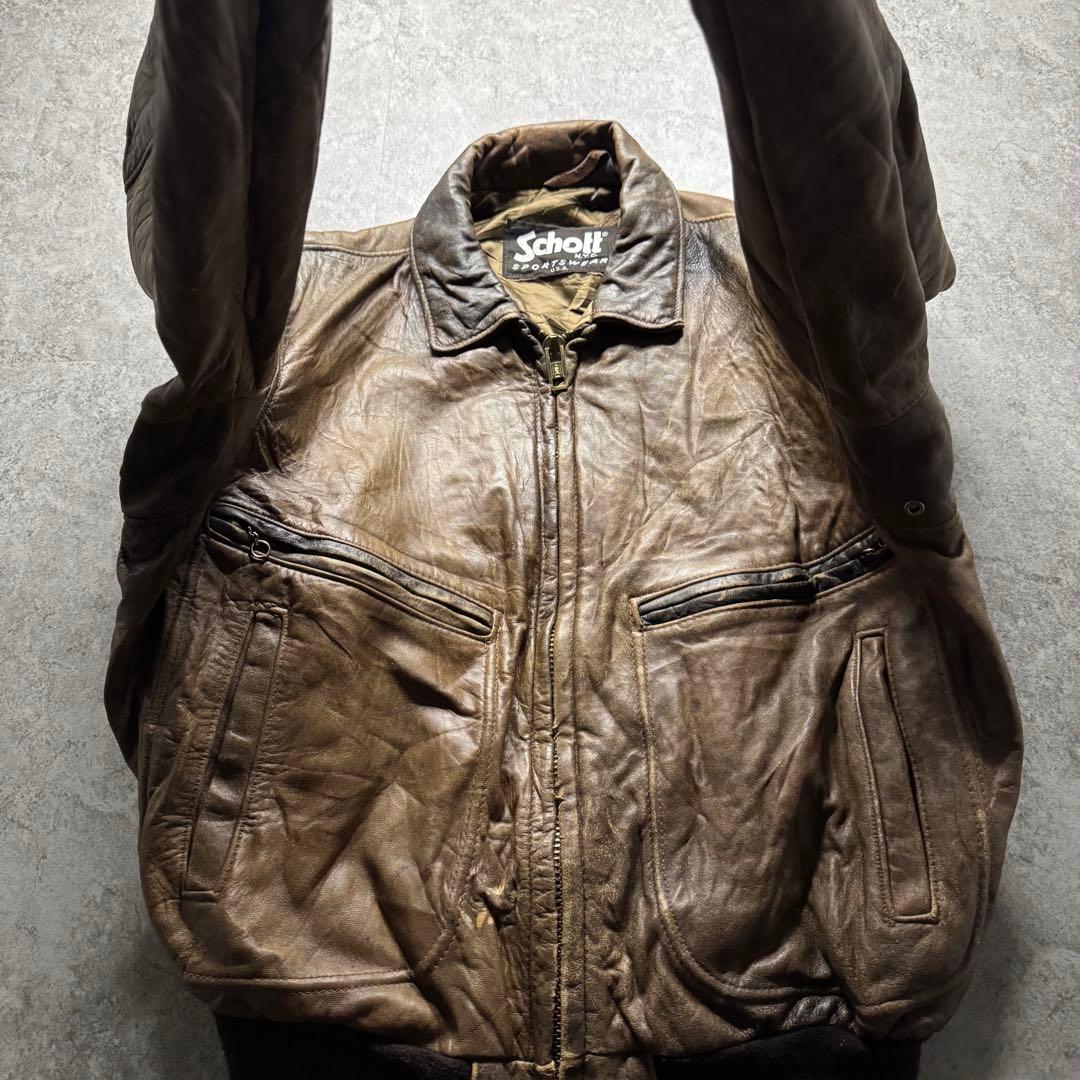 vintage Schott 3L A-2 フライトジャケット 短丈　USA製