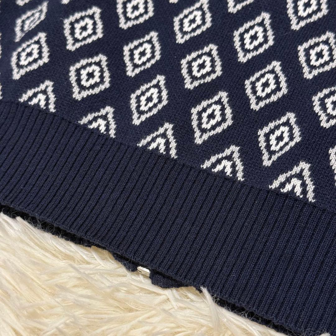 【極美品】TTT MSW　ダイヤモンドパターン　カーディガン　ネイビー