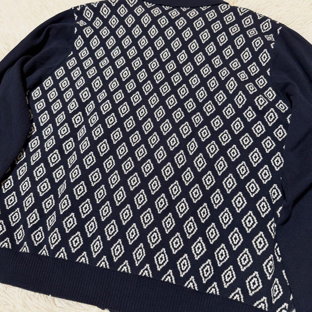 【極美品】TTT MSW　ダイヤモンドパターン　カーディガン　ネイビー