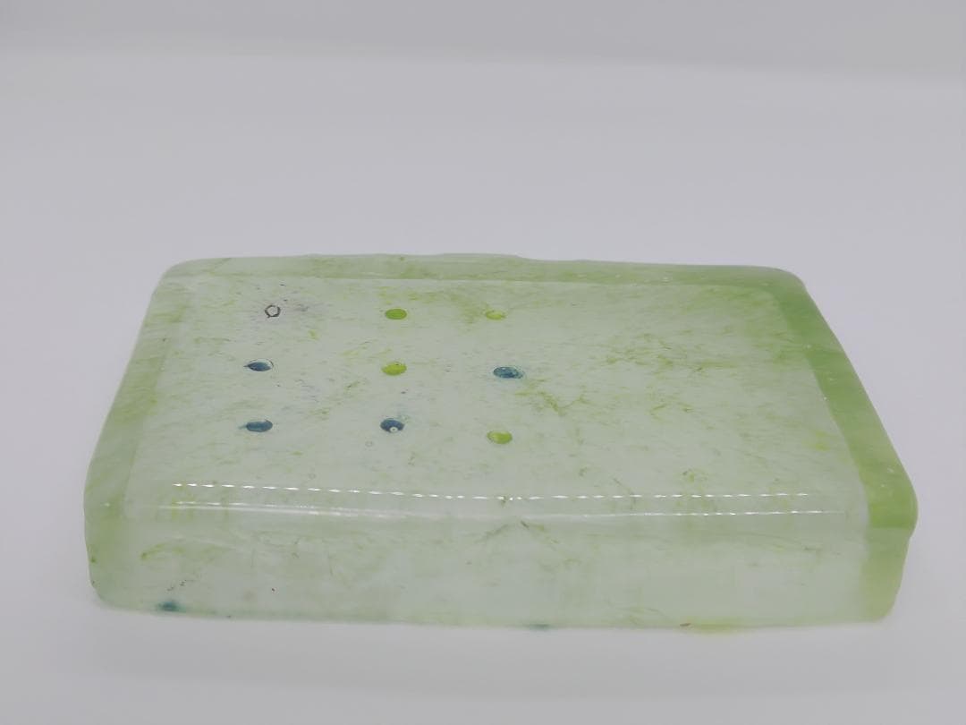 ガラス作家：能登朝奈　パート・ド・ヴェール　四角皿　2個セット