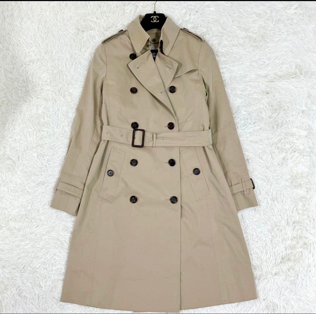 美品　バーバリー メガチェックトレンチコート S