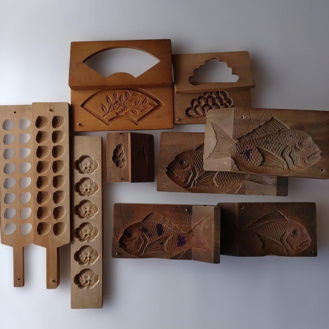 和菓子製作 木製型セット