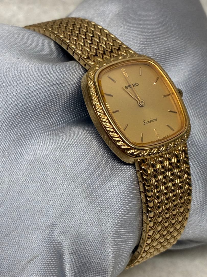 SEIKO セイコー エクセリーヌ 4N20-5160 QZ ゴールド文字盤