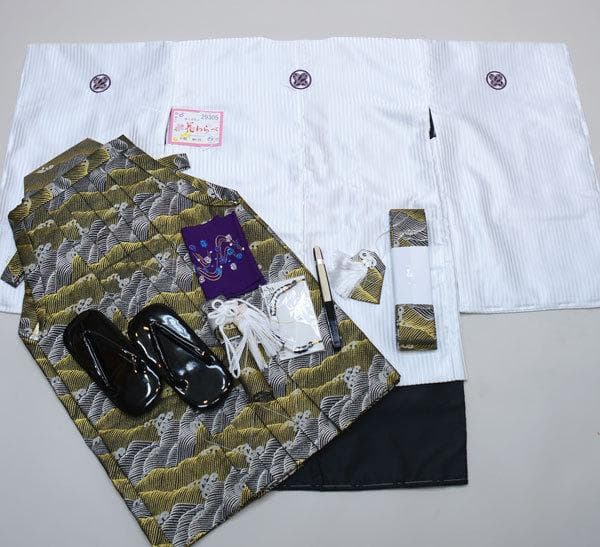 七五三 五歳 男児 羽織袴セット 着物 日本製 花わらべ 祝着 NO29305