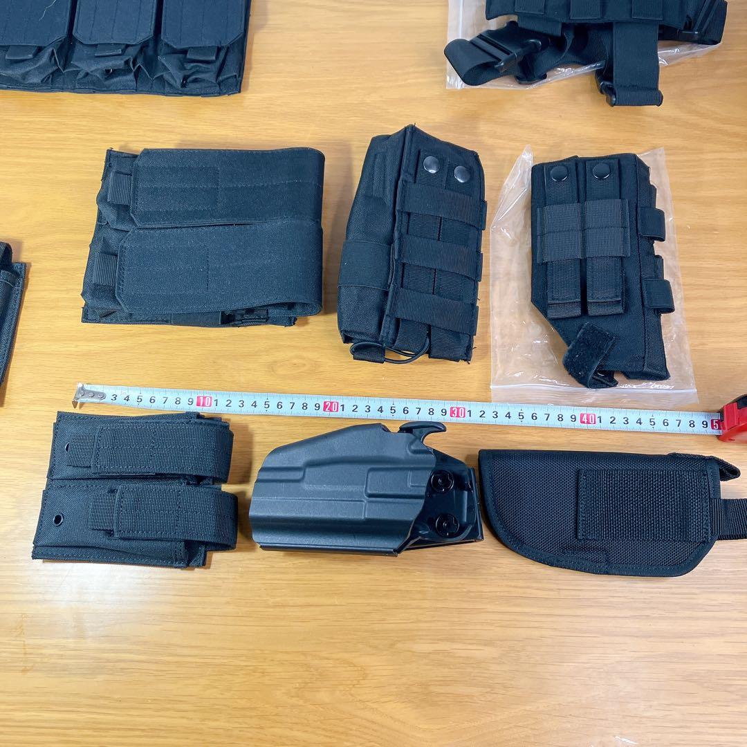 Azarxis サバゲー タクティカルベルト ポーチ多数セット 黒