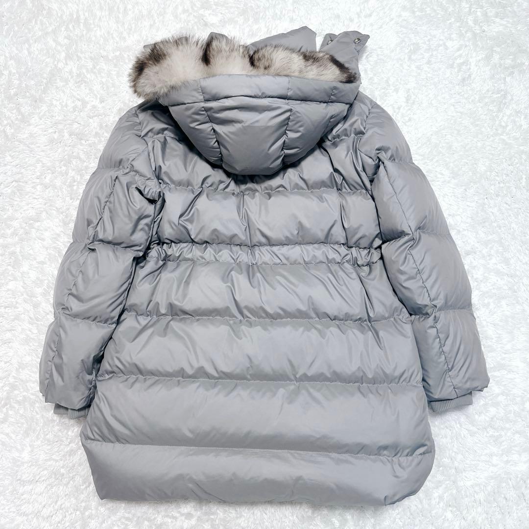 【美品】COACHグレー ファー フード付き ダウンジャケット Cロゴ　Sサイズ