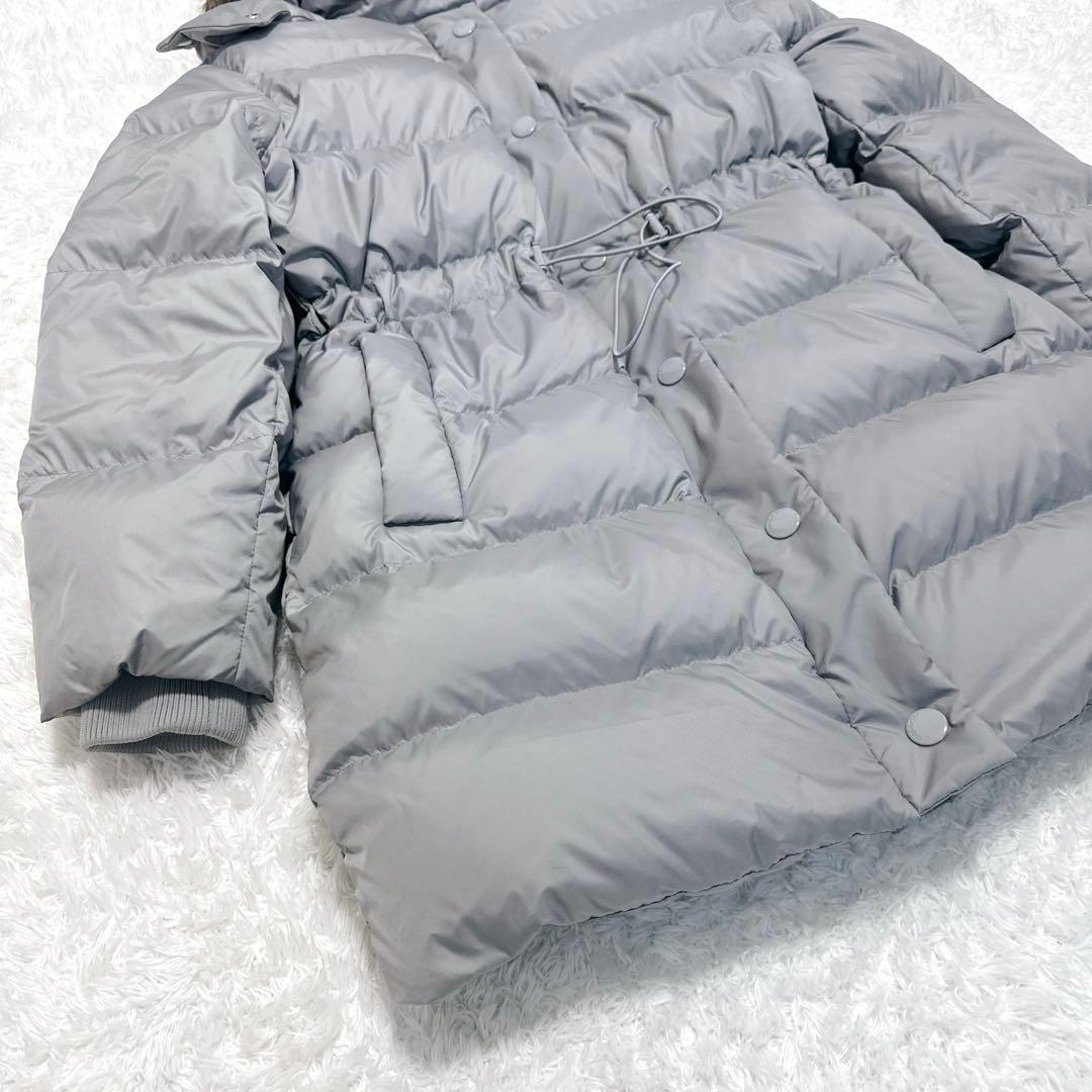 【美品】COACHグレー ファー フード付き ダウンジャケット Cロゴ　Sサイズ