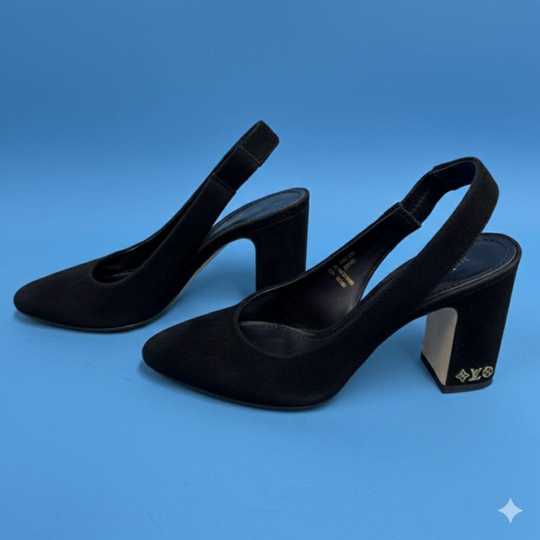 ブラック スリングバック ハイヒール 36.5 Louis Vuitton