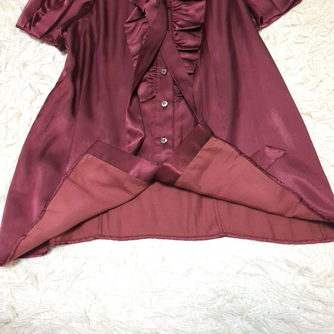 【美品】プラダ☆フリル　ボウタイ　現行　42サイズ　ブラウス　XL