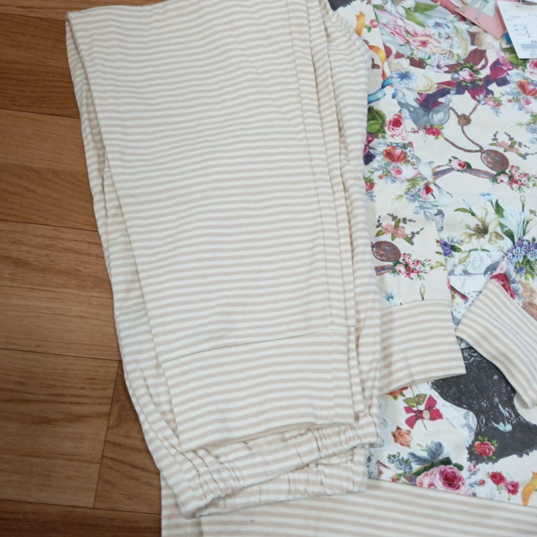 ◈タグ有り新品◈tunic 鴨居洋子　パジャマ　ビ一ナスと花　綿100%春、秋用