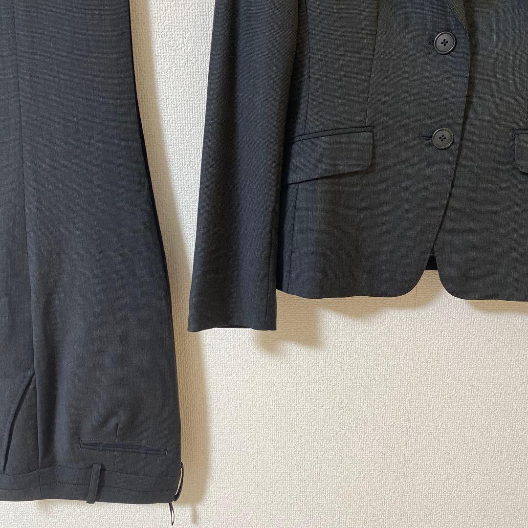 J.PRESS ジェイプレス パンツスーツ 7 W72 グレー ストレッチDMW