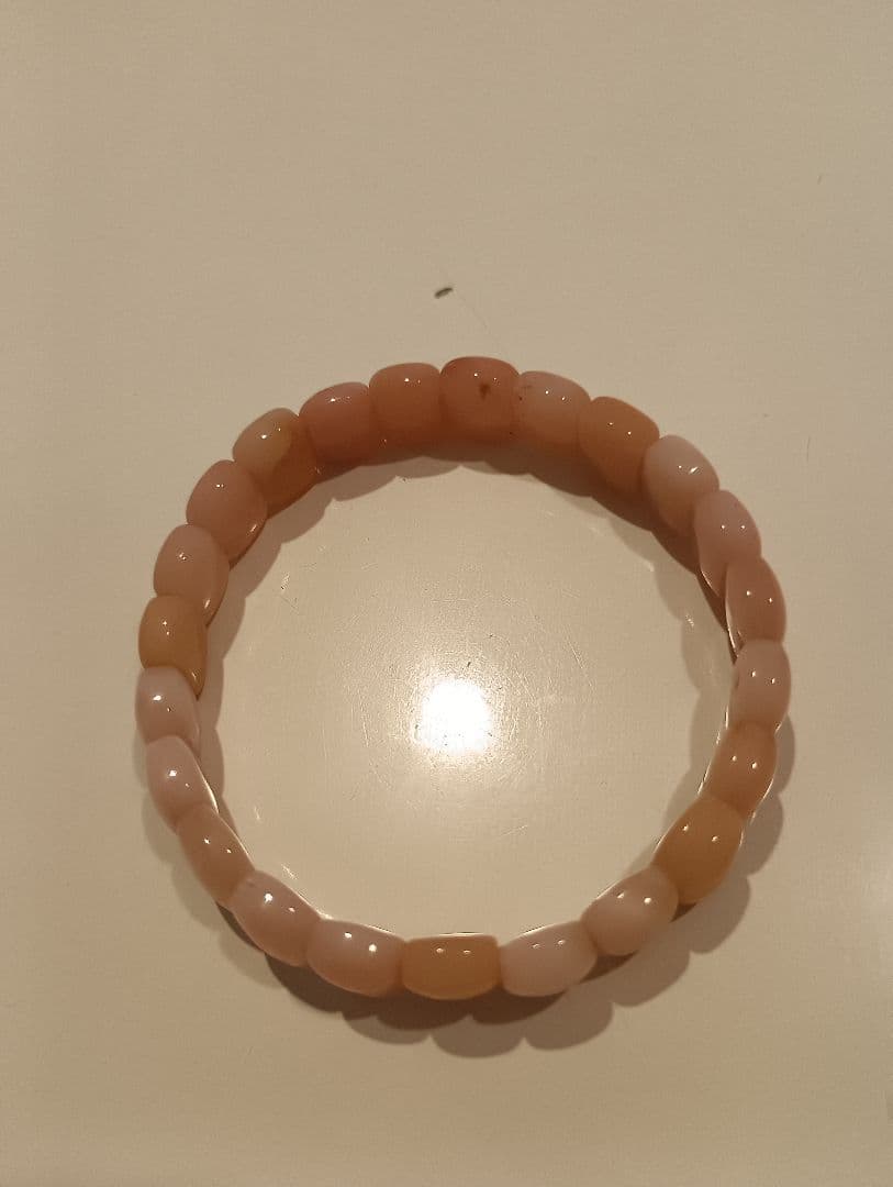 ピンク ビーズ ストレッチブレスレット