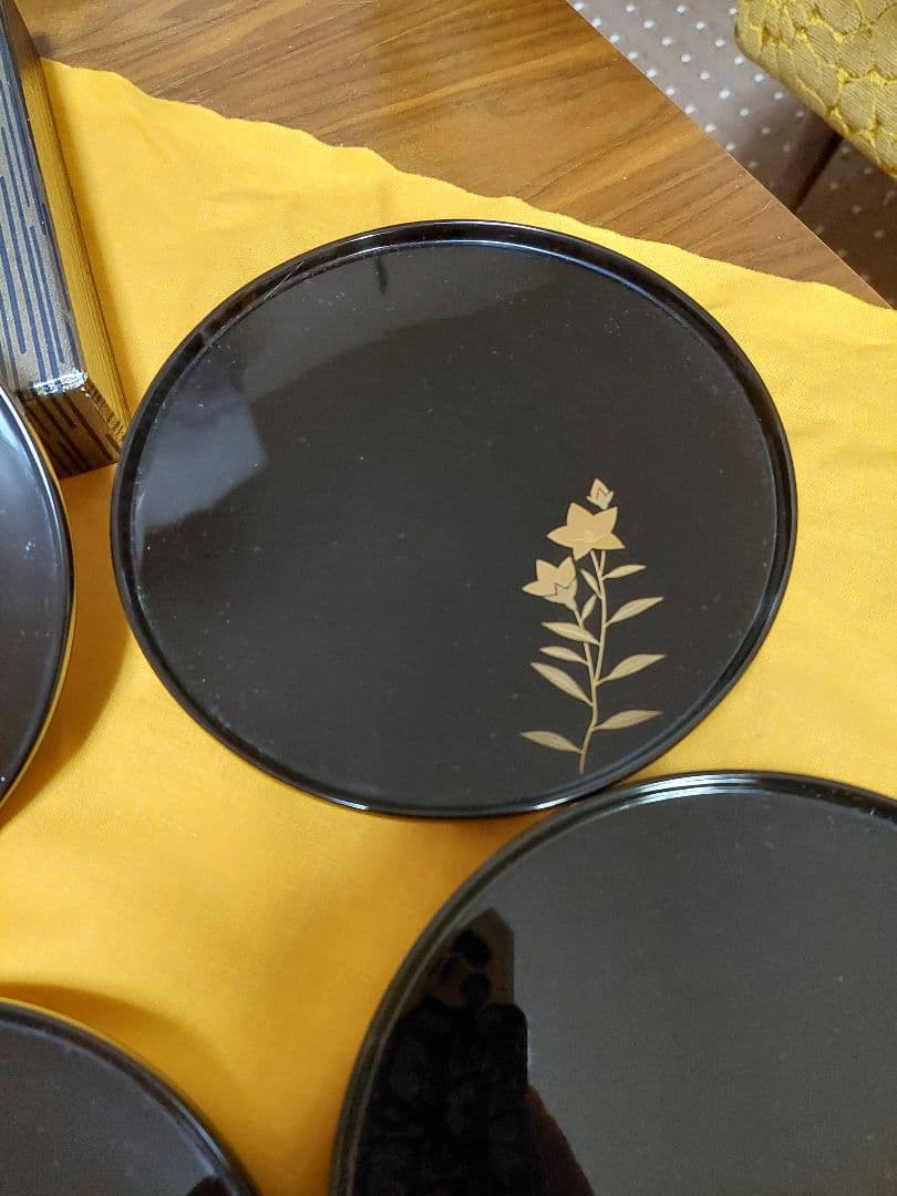 新品未使用　伝統工芸輪島塗　5枚セット　一点物