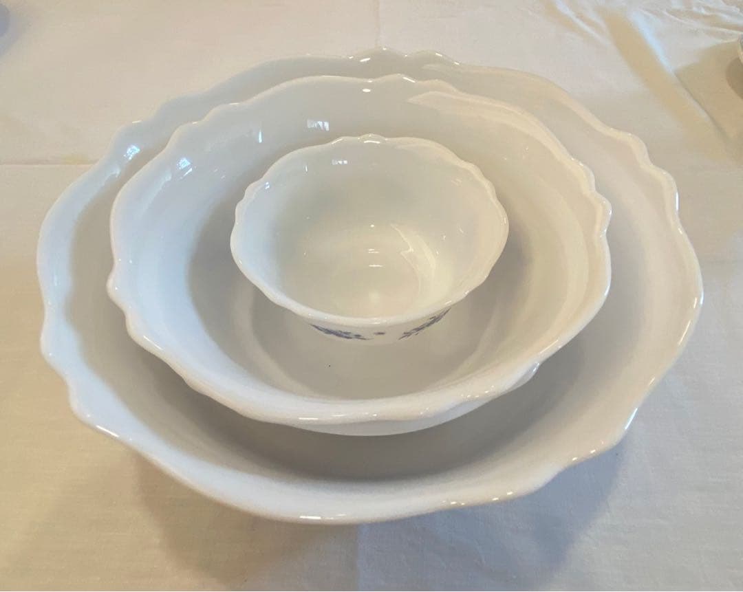 青い花柄の陶器製食器セット 10点 フランス‼️アルコパル