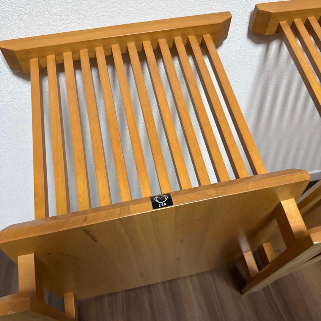 ミキモク ZENシリーズ 2脚セット 座椅子 ローチェア イス 天然木 希少 ①
