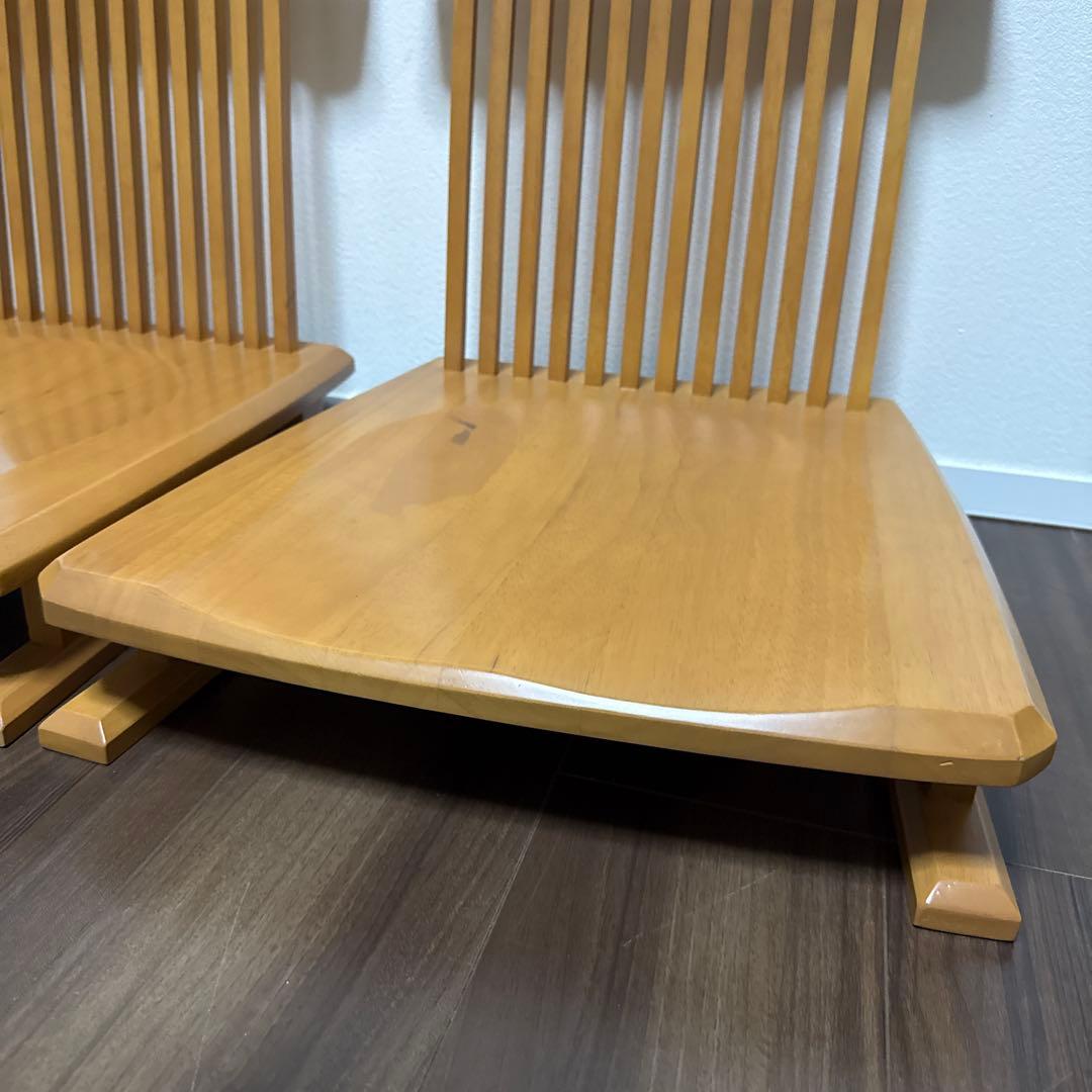 ミキモク ZENシリーズ 2脚セット 座椅子 ローチェア イス 天然木 希少 ①