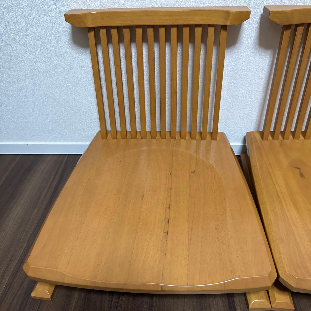 ミキモク ZENシリーズ 2脚セット 座椅子 ローチェア イス 天然木 希少 ①